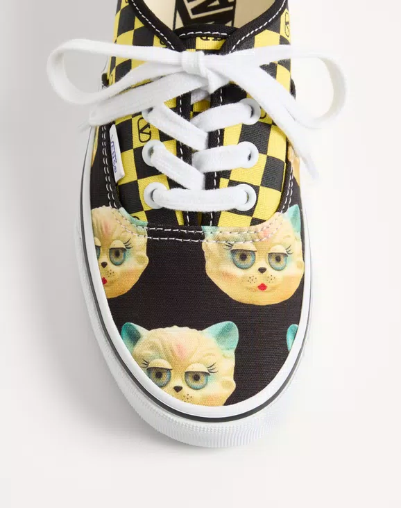 Valentino Garavani And Vans Low-Top Fabric Trainer With VLogo Checkerboard Print And Le Chat De La Maison Print - Image 3
